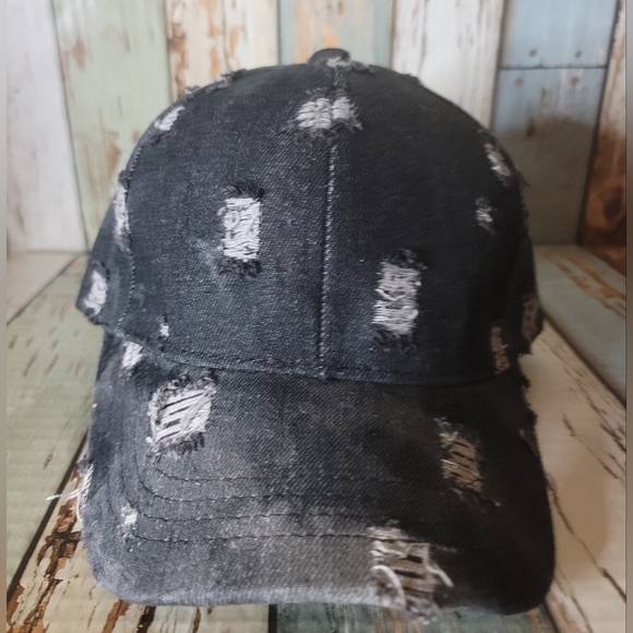C.C Washed Distressed Cotton Denim Hat Adjustable Baseball Cap - Picture 1 of 5